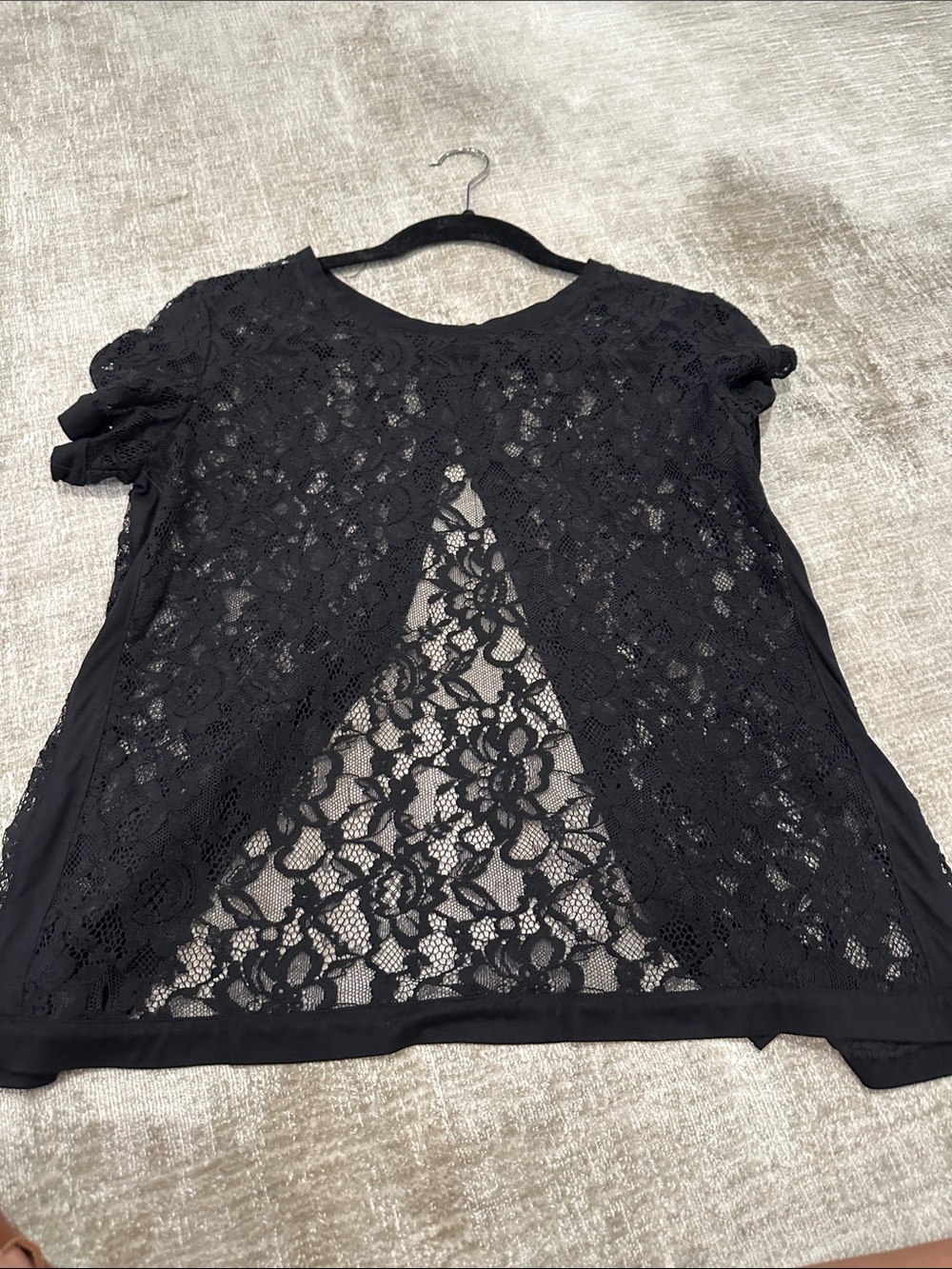 Generation Love Black Floral Lace Short Sleeve Top